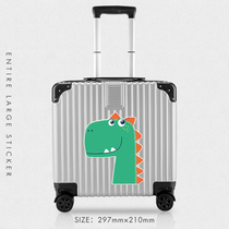 Cartoon cute dinosaur large full luggage suitcase sticker waterproof seamless luggage case password box sticker