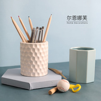 Candy wave point cute pen barrel ceramic makeup brush barrel desktop eyeliner eyebrow pencil storage tube