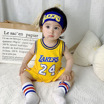 Baby Jersey Lakers summer vest baby basketball suit cotton kid climbing suit Kobe Kobe James Jersey