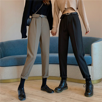 Curry suit pants 2021 New ins tide pipe pants women autumn winter pants high waist straight pants tapered pants
