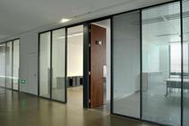 Office soundproof glass partition wall Dongguan Huizhou office frosted double tempered aluminum alloy louver door