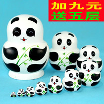 Russian sleeve shake sound exploits ten layers of pure handmade panda sets 10 layers of childrens puzzle 201