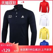 2021 spring summer golf clothing men quick dry breathable outdoor sports long sleeve polo shirt solid color tide bottoming top