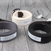 Canvas Belt Male Young Students Young Minimalist Trend Denim Pants Military Training Ins Double Rings Buckle Woven Belts