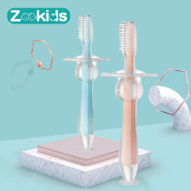 Baby training silicone three-dimensional milk toothbrush can stand suction cup toothbrush silicone tongue coating soft brush baffle safety brush