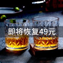 Whisky glass Household European-style crystal glass Western wine glass Creative ins wind octagonal beer glass bar set