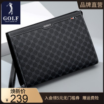GOLF mens hand grab bag 2022 new genuine leather business casual hand grip Baotou layer Beef Leather Large Capacity Envelope Bag