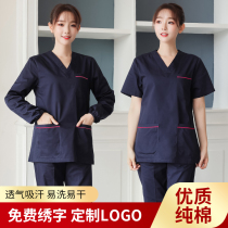 Hand washing clothes Female operating room pure cotton mens brush hand clothes Short sleeve long sleeve isolation clothes Doctor clothes Pet hospital overalls