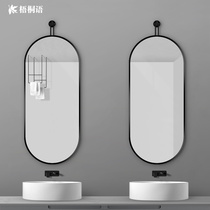 Oval bathroom mirror framed European sink vanity mirror small decorative mirror wall toilet mirror hanging wall