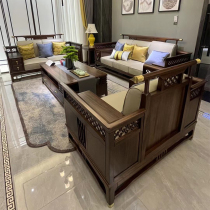 New Chinese solid wood sofas combined modern minimalist living-room Zen Chinese windy Chinese style Villa Ukinmu Furniture
