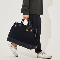Original 2022 new wave handmade cow leather fit sails cloth bag mens leisure large capacity travel bag retro bag handbag
