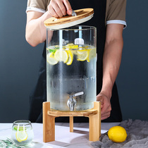 Cold water jug with faucet Large capacity cold water jug Household high temperature glass cola bucket Lemon tea beverage juice bucket
