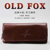 OLDFOX Old Fox Bucket Bag Pipe Accessories Vintage Leather Single Bucket Bag Carrying Case Multifunctional Bucket Bag
