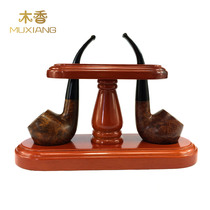 Wood incense pipe accessories solid wood 2-position Pipe Holder manual detachable two-position Roman Pipe Holder shelf