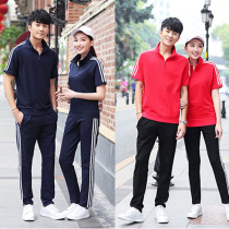 Mens and womens cotton table tennis suit set short sleeve trousers quick-drying sweat-sucking badminton Jersey referee clothing printing