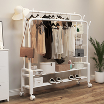 Simple hanger floor-to-ceiling bedroom drying rack folding household coat rack rod type clothes Net red shelf
