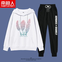 Sweatshirt Women 2021 New Autumn Loose Korean Hooded Coat School Season Junior High School Student Sports Leisure Set