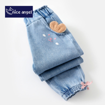 Girls jeans Spring and Autumn wear childrens baby Autumn foreign trousers 1-3-year-old female baby pants