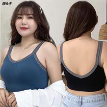 2021 spring plus size beautiful back tube top contrast color lace wrap chest plus fat 200 catties fat sister gathered to collect auxiliary breast customization