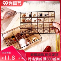 Spring and Summer 2020 jewelry storage box mens net red box acrylic simple large capacity nail art transparent double layer jewelry plate