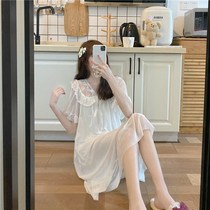 2021 summer new Korean version of temperament thin sweet cute pajamas sexy mesh home clothes ins nightdress women