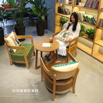  Sales office Dessert milk tea shop Cafe table and chair combination simple fresh and casual negotiation reception Net red book bar