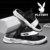Flowers Playboy Sandals Sandals Mens Summer Outwear Genuine Leather Dual-use Sports Soft Bottom Non-slip Deodorant Outdoor Beach Slippers