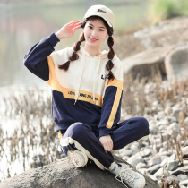 School season junior high school students autumn womens suit Korean autumn girl High School students loose sports clothes two-piece set