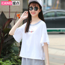 2020 new summer girls junior high school students short sleeve girls Korean White slim cute T-shirt hipster