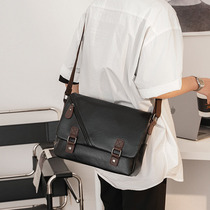 Tide brand new fashion business leisure Korean mens bag shoulder shoulder bag mens street sloping difference bag tide