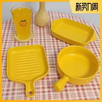  Plate household 2021 new net celebrity set of dishes set dish plate creative tableware baking plate one person meal plate