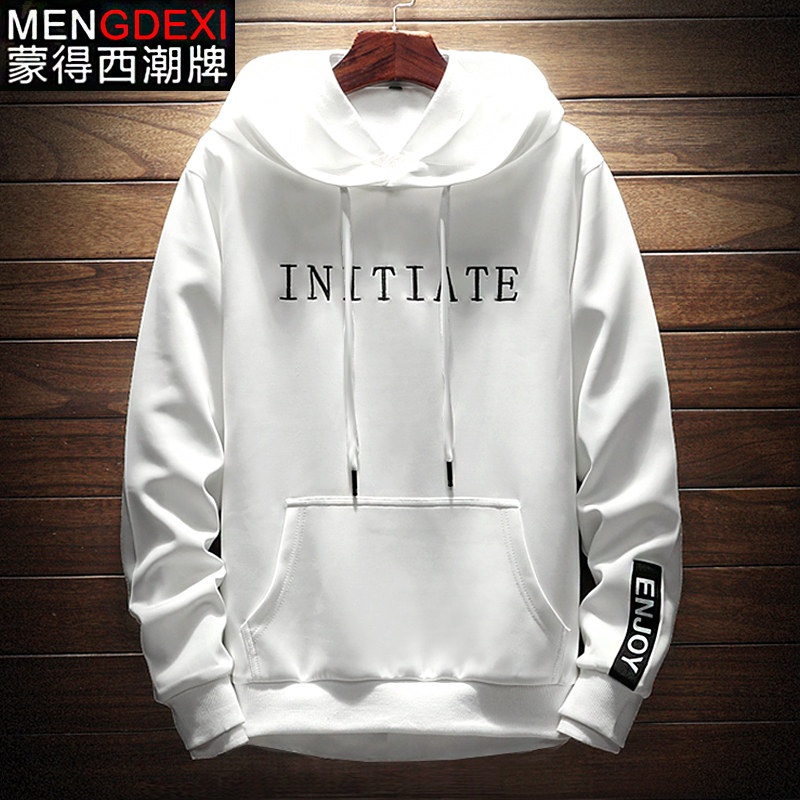 Hooded mens tide ins spring and autumn model 2021 new spring loose trend 100 tide brand mens shirt thin