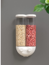 Wall-mounted grain storage box Kitchen multi-function grid rice bucket Grain storage grain sealed tank