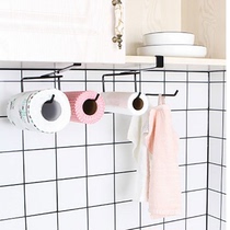 Paper hanging wall kitchen tissue tube adhesive hook paper special paper box upside down non-perforated roll paper roll rack