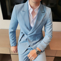 2021 Autumn New ribbon suit mens suit youth Korean trend Ruffian handsome casual suit jacket