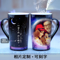 Color-changing water Cup couple creative personality Starry Sky Cup customized printable photo heated mug pair of new women