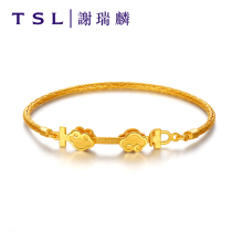 TSL Xie Ruilin gold bracelet womens retro style gold lock transfer Gold Gold marriage YO633