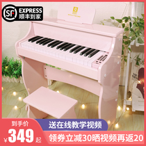 Qiao Baby childrens piano Wooden electronic piano Baby Baby toy musical instrument enlightenment birthday gift 37 household