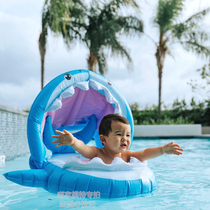Net red baby inflatable swimming ring Shark child seat ring Baby seat ring Infant armpit ring thickened floating ring