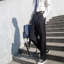  (Pantevira)Dongye dk uniform pants Orthodox black trousers dark pattern plaid pants trousers loose casual pants