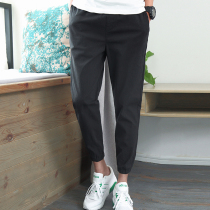 Casual pants mens summer thin Korean version of the trend pants boys loose and wild 9 nine-point pants slim small feet mens pants