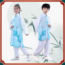 Childrens martial arts performance to serve long sleeves primary and middle school students competition training to serve Chinese style Tai Chi uniforms