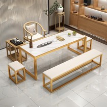 New Chinese tea table and chairs combination light extravaganza with tea table modern minimalist tea table Guest Tea Table Zen rock plate table
