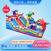 Inflatable Castle outdoor large trampoline break through the big slide bouncing bed square stall toy Park New