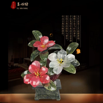 景泰蓝玉石牡丹花盆景摆件-景泰蓝玉石牡丹花盆景摆件促销价格、景泰蓝