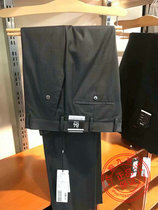 2 fold special Jiu Muwang mens winter anti-wrinkle non-iron velvet thick dark gray trousers JA276R211
