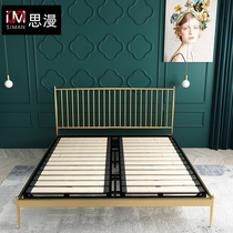 Nordic simple light luxury iron bed 1 8 meters 1 5 double net red gold sheets people modern iron frame wrought iron stainless steel