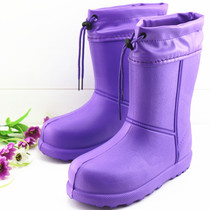 Winter new foam cotton rain shoes non-slip light one men and women plus velvet waterproof shoes EVA warm rain boots