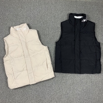 Outdoor vest mens autumn winter sportswear down cotton jacket warm stand collar jacket zipper large size vest waistline tide