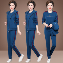 Middle Aged Mother Sports Suit Spring Autumn Three Sets Middle Aged Sportswear Women Autumn Winter Coats Casual Cardio-hoodie